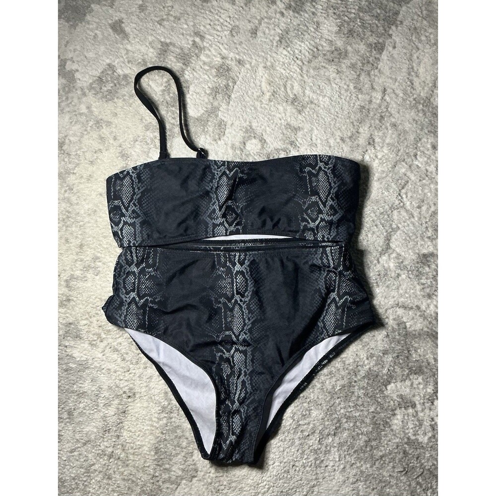 Unbranded Snakeskin Animal Print 2 Piece Swimsuit Women’s Small High Waisted